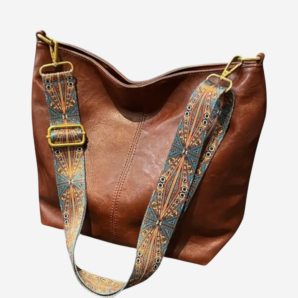 Emilia |Axelremsväska i retrostil med mönstrat band